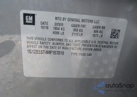 2017 Chevrolet Malibu 1Lt z USA, uszkodzony, nr VIN 1G1ZE5ST4HF157819